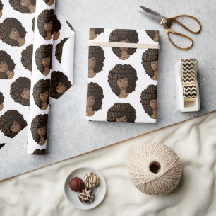 Encouraging Black Women, Natural Hair Beauty Wrapping Paper