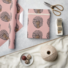 Encouraging Black Women, Natural Hair, Blush Pink Wrapping Paper