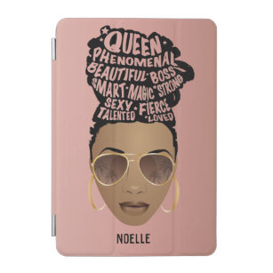 Encouraging Black Women, Natural Hair Bun, Pink iPad Mini Cover