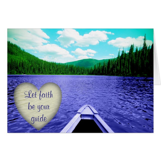 Encouraging Card "Let Faith be Your Guide" Canoe (Front Horizontal)
