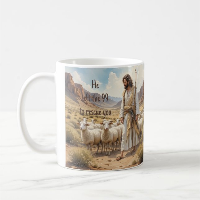 Encouraging Christian Verse Shepherd & Sheep  Coffee Mug (Left)