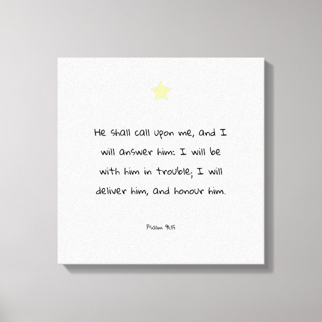 Encouraging Comforting Bible Quote Blessing Faith Canvas Print (Front)