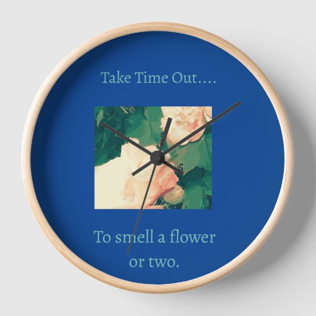 Encouraging floral theme Wall Clock (Front)