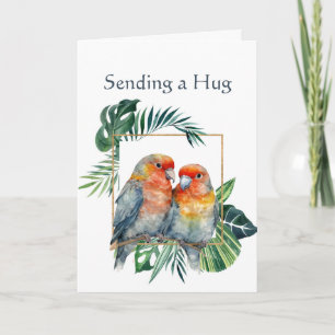 Encouraging  Get Well with Cute Parrot Couple Card