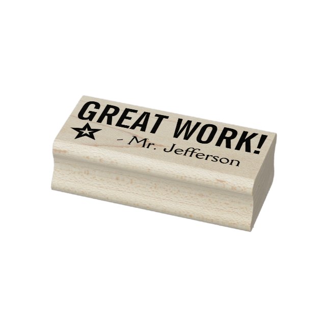 Encouraging "GREAT WORK!" Educator Rubber Stamp (Stamp)