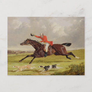 Encouraging Hounds, 1839 (oil on panel) Postcard