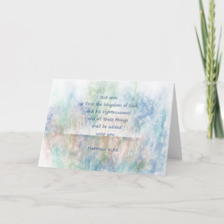 Encouraging Inspiration Bible Verse Matt 6:33 Card