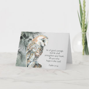 Encouraging Inspirational Bible Scriptures Owl  Ca Card