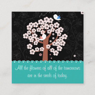 Encouraging Message with Birds & Garden Square Business Card