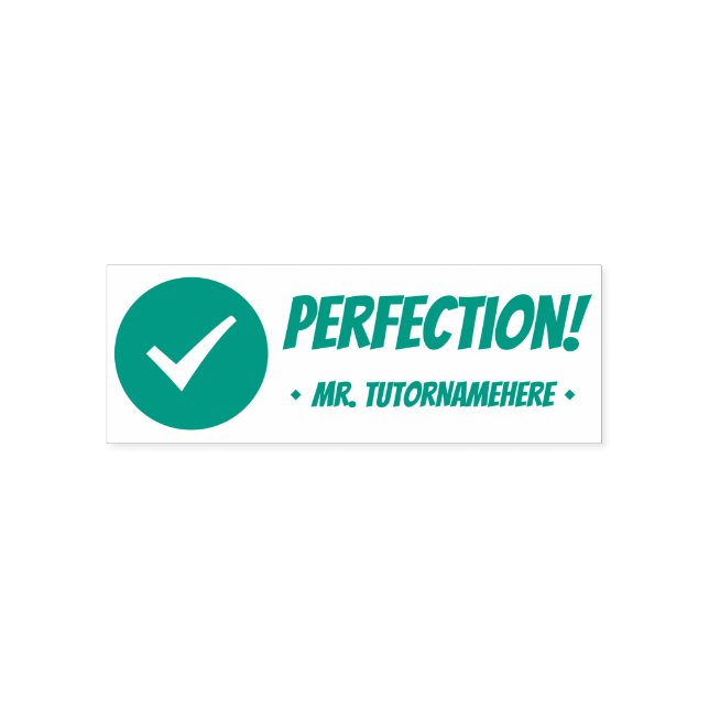 Encouraging "Perfection!" Feedback Rubber Stamp (Design)