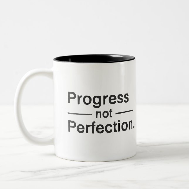 Encouraging "Progress over Perfection" Gift Mug (Left)