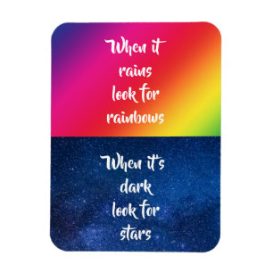 Encouraging Quote, Look for Rainbows & Stars Magnet