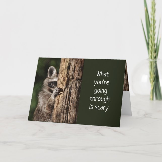 Encouraging Scripture with Cute Raccoon Card (Front)