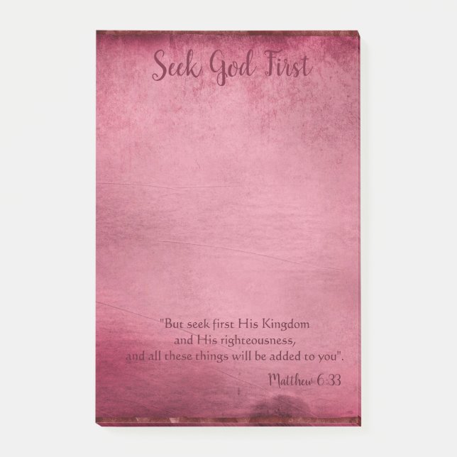 Encouraging Seek God first Post-it Notes (Front)