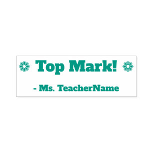 Encouraging "Top Mark!" + Custom Teacher Name Self-inking Stamp