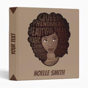 Encouraging Women, Natural Hair Beauty, Brown Binder