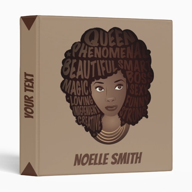 Encouraging Women, Natural Hair Beauty, Brown Binder (Front/Spine)