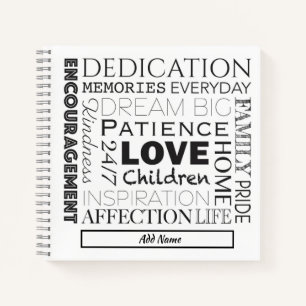 Encouraging Word Collage  Notebook