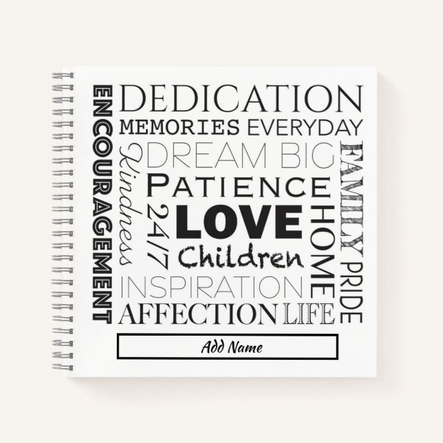 Encouraging Word Collage  Notebook (Front)