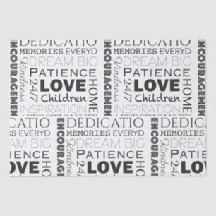 Encouraging Word Collage  Tissue Paper