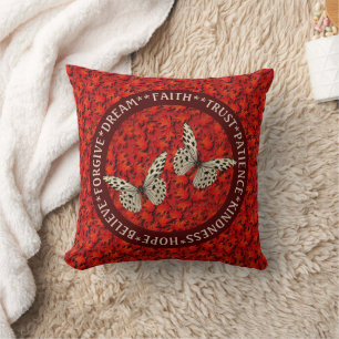 Encouraging Words Fall Leaves Inspirational      Throw Pillow