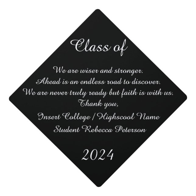 Encouraging words Graduation Cap Topper (Front)