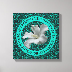 Encouraging Words Hibiscus Inspirational    Canvas Print