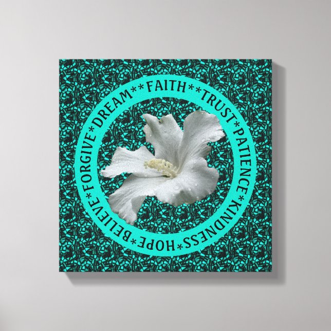 Encouraging Words Hibiscus Inspirational    Canvas Print (Front)