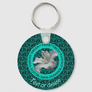 Encouraging Words Hibiscus Inspirational         Keychain