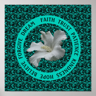 Encouraging Words Hibiscus Inspirational   Poster