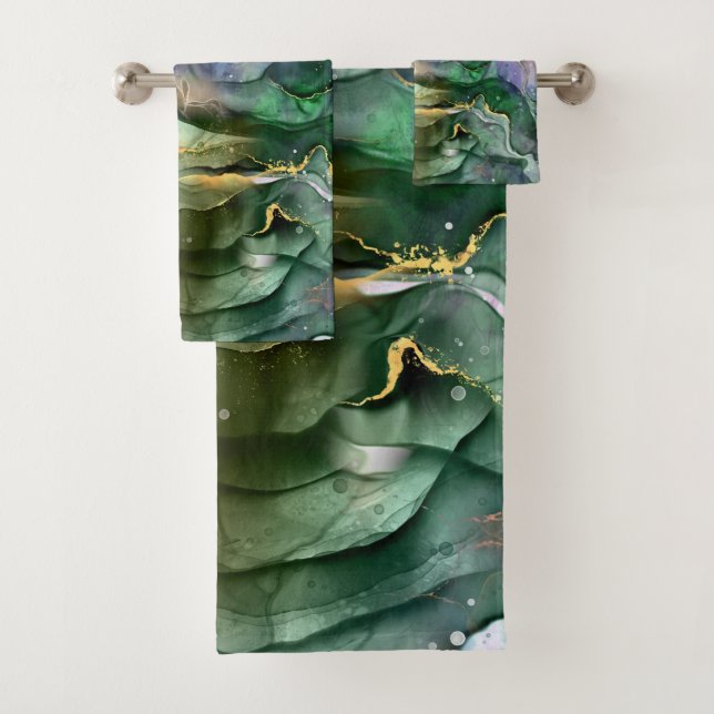 encre bleue verte abstraite (En situation)