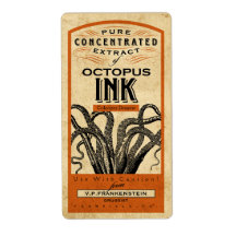 ENCRE D'OCTOPUS APOTHECQUE vintage | ÉTIQUETTE HAL