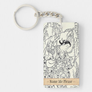 Encre japonaise de dame de beauté de danse de