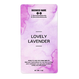 Encre luxuriante Purple Soy Wax MelÉtiquettes