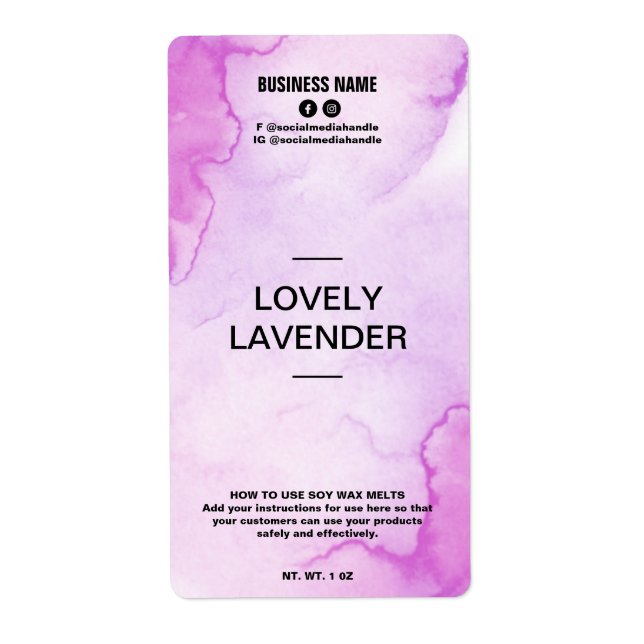 Encre luxuriante Purple Soy Wax MelÉtiquettes (Devant)