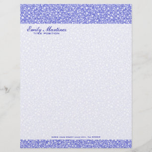 Encrusted Blue Diamonds Look Glitter Pattern Letterhead
