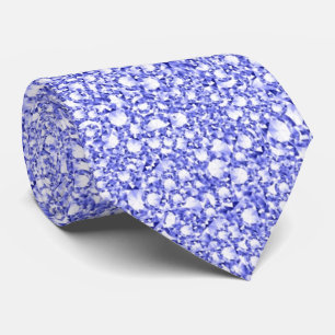 Encrusted Blue Diamonds Look Glitter Pattern Tie