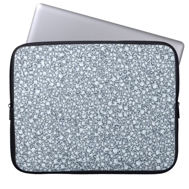 Encrusted Diamonds Look Glitter Patter Laptop Sleeve (Front)