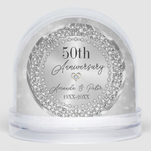 Encrusted Diamonds Wedding Anniversary Snowglobe