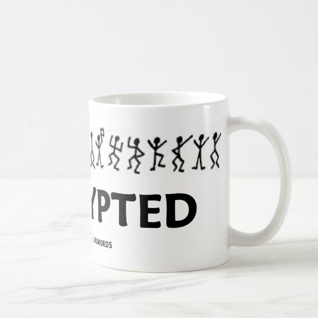 Encrypted (Dancing Men Stick Figures Cipher) Coffee Mug (Right)
