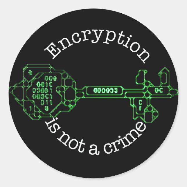 Encryption is not a Crime, Round Sticker (Front)