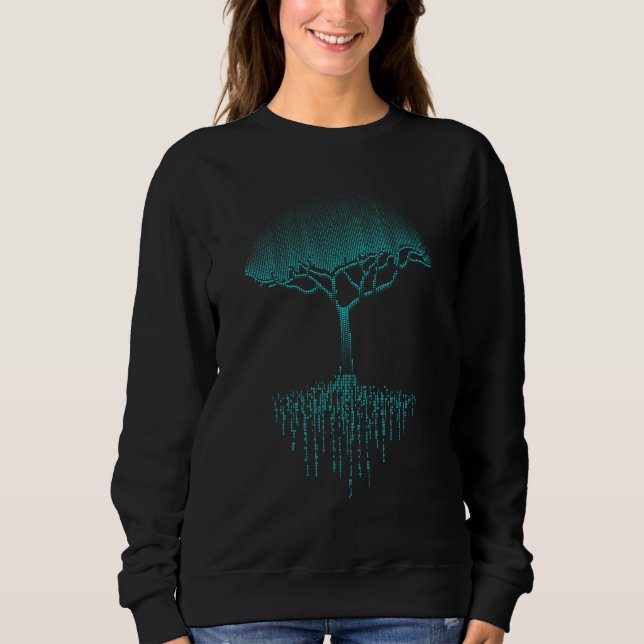 Encryption Tree  Hacker  Computer Nerd Programmer Sweatshirt (Front)