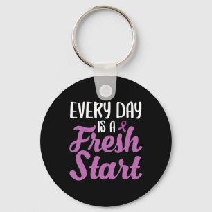 End Addiction Every Day Is A Fresh Start Keychain