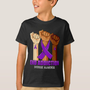 End Addiction Overdose Awareness Ribbon  T-Shirt
