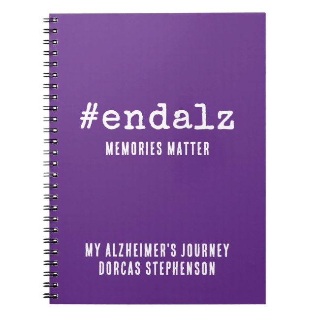 End Alz Personalized Alzheimers Awareness Diary Notebook (Front)