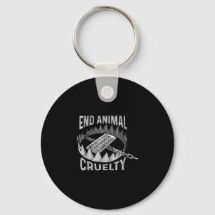 End animal cruelty animal lover keychain