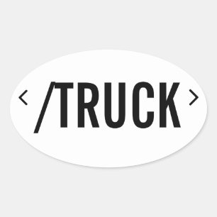 End/Back of Truck, HTML style! Oval Sticker