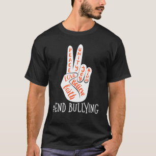 End Bullying Peace Sign Language Unity Day Orange T-Shirt