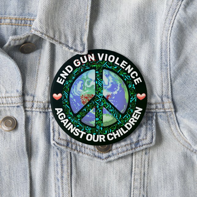 End Gun Violence Against Our Children. Car Magnet  4 Inch Round Button (In Situ)