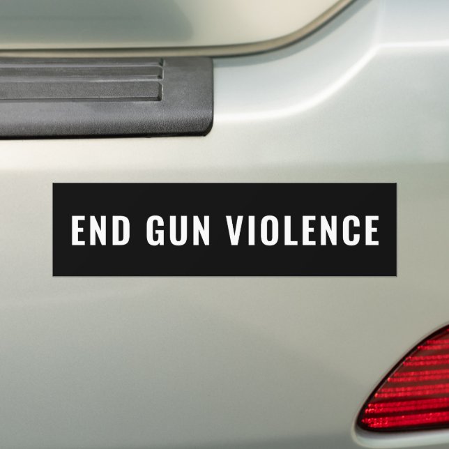 End Gun Violence black white text minimalist Bumper Sticker (On Car)